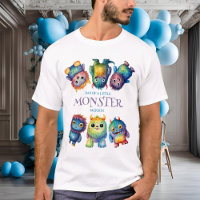 Cute Cuddly Colourful Little Monsters Birthday Dad