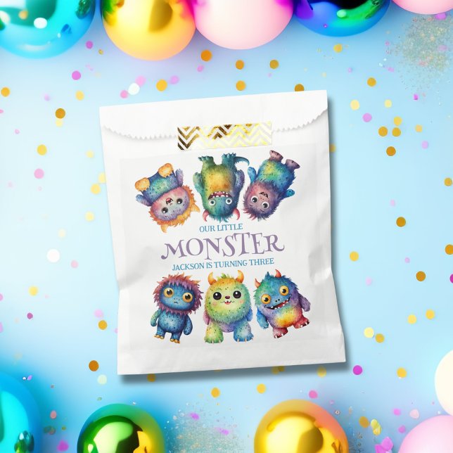 Cute Cuddly Colourful Little Monsters Kids Birthda Favour Bag (Creator Uploaded)