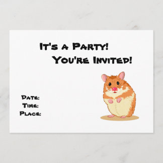 Cute Cuddly Hamster party invitation