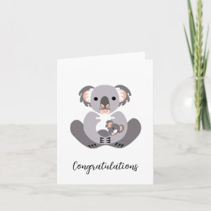 Cute  Cuddly  KOALA — Baby Congratulations Card