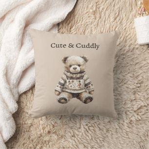 Cute & Cuddly Teddy Bear Throw Pillow