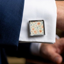 Cute Cufflinks With Shabby Chic French Floral Art
