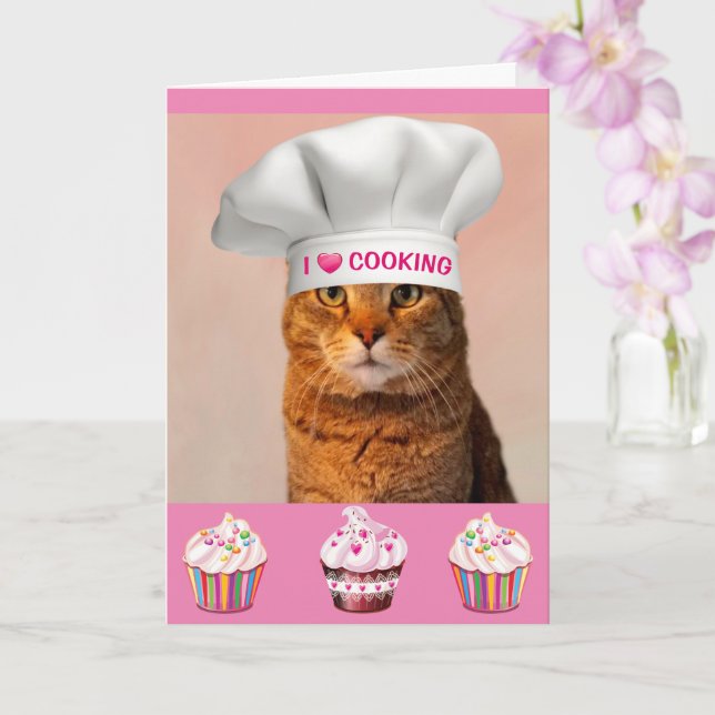 Cute Culinary School Graduation Card (Orchid)