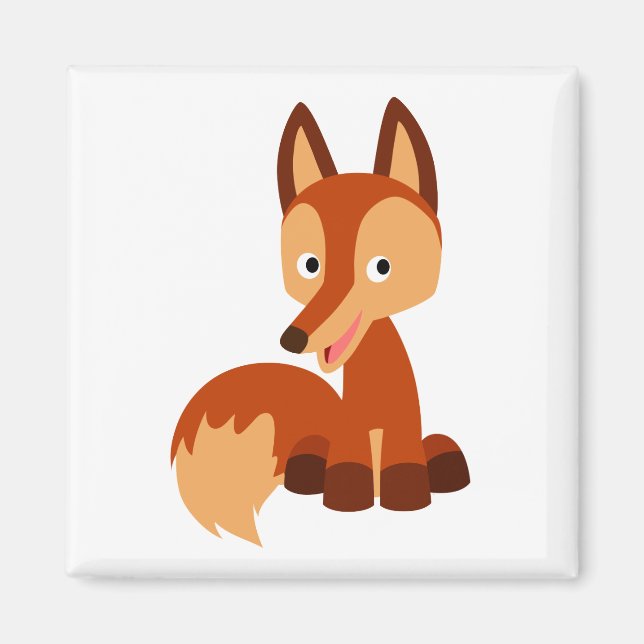 Cute Cunning Cartoon Fox Magnet (Front)