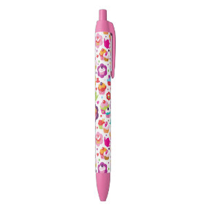 Cute cup cake and tea pot black ink pen