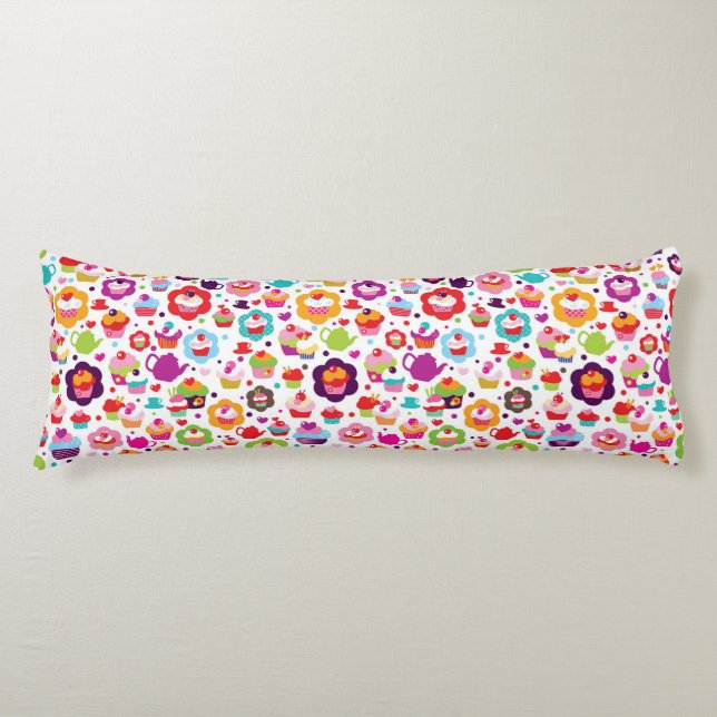 Cute cup cake and tea pot body pillow (Front)