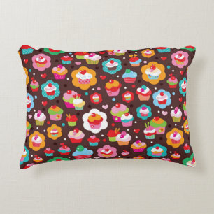 Cute Cup Cake Pattern Decorative Pillow