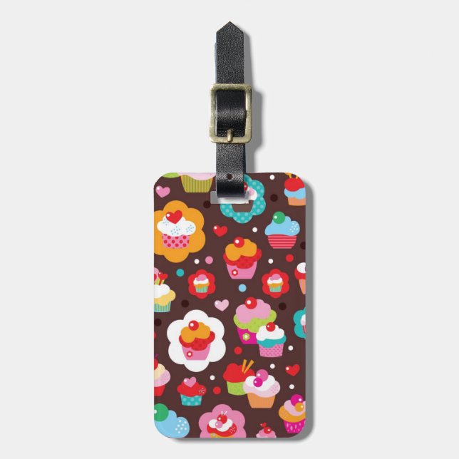Cute Cup Cake Pattern Luggage Tag (Front Vertical)