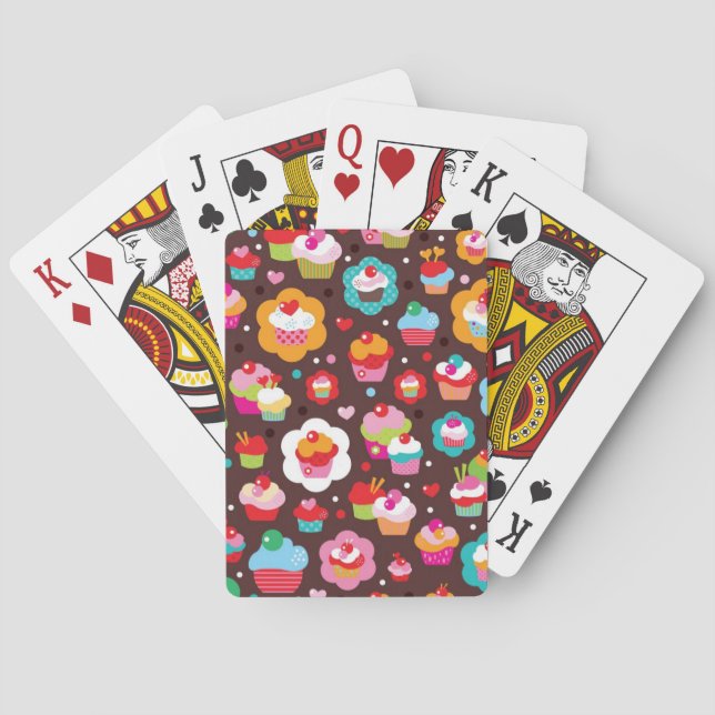 Cute Cup Cake Pattern Playing Cards (Back)