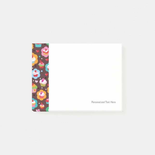 Cute Cup Cake Pattern Post-it Notes (Front)