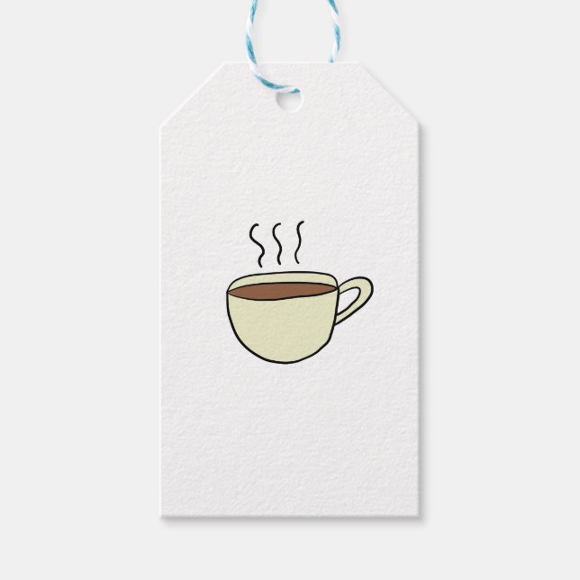 CUTE CUP OF COFFEE GIFT TAGS (Front)