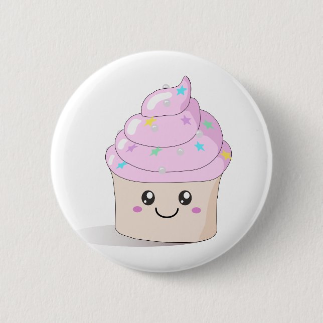 Cute Cupcake 2 Inch Round Button (Front)
