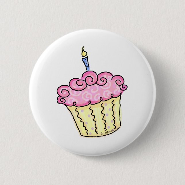 Cute Cupcake 2 Inch Round Button (Front)