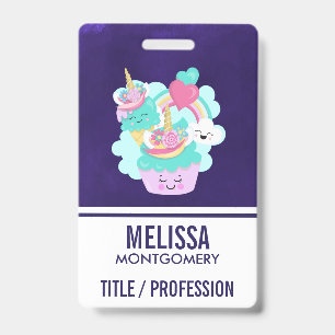 Cute Cupcake and Happy Ice Cream Badge