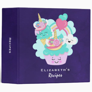 Cute Cupcake and Happy Ice Cream Recipe Binder
