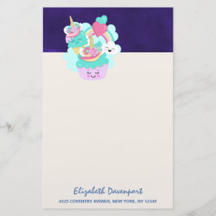 Cute Cupcake and Happy Ice Cream Stationery