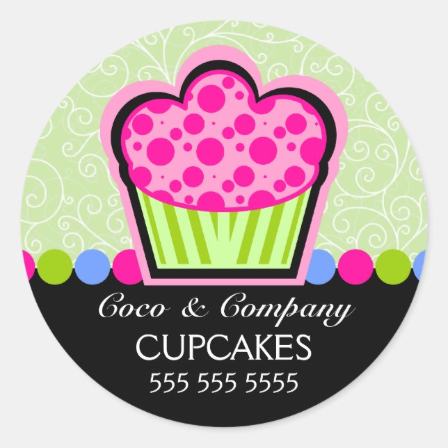 Cute Cupcake Bakery Box Seal (Front)