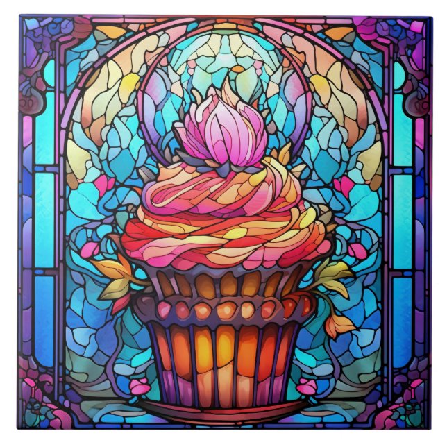 cute cupcake bakery kitchen  tile (Front)