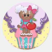 Cute Cupcake Bakery Love Baby Shower Kids Sticker
