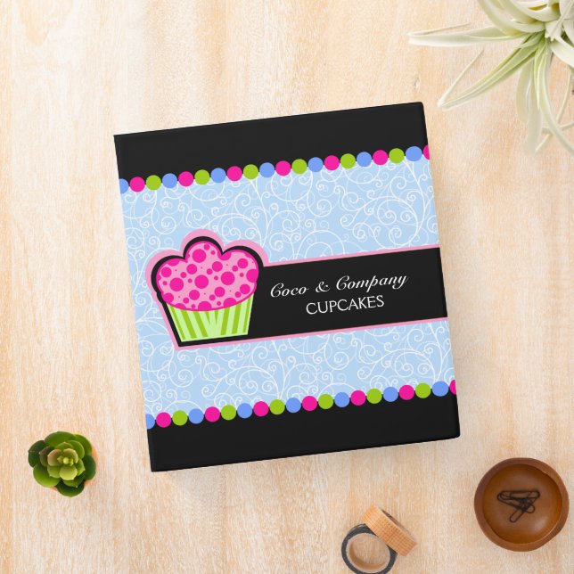 Cute Cupcake Bakery Recipe 1 Inch Binder (In Situ)