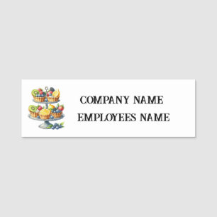 Cute cupcake Bakery vendors add names Name Tag
