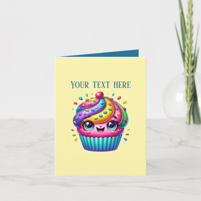 Cute cupcake bakery vendors customizable card (Front)