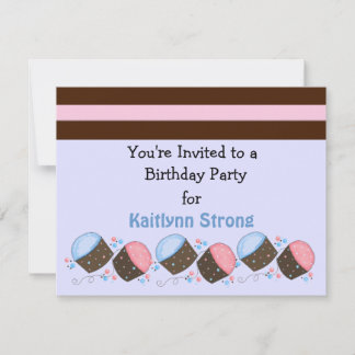 Cute Cupcake Birthday Invitation