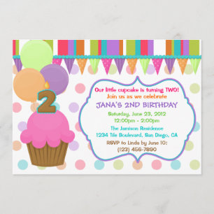 Cute Cupcake Birthday Invitation [two]
