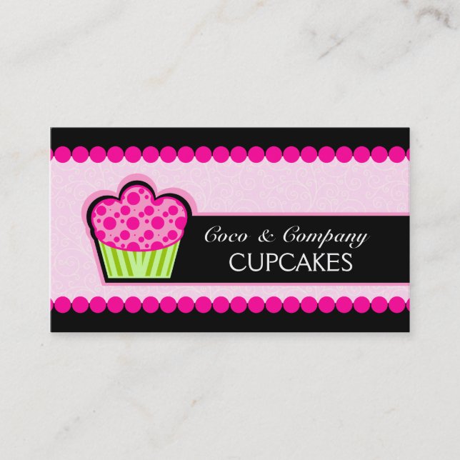 Cute Cupcake boulangerie Cartes de visite (Devant)