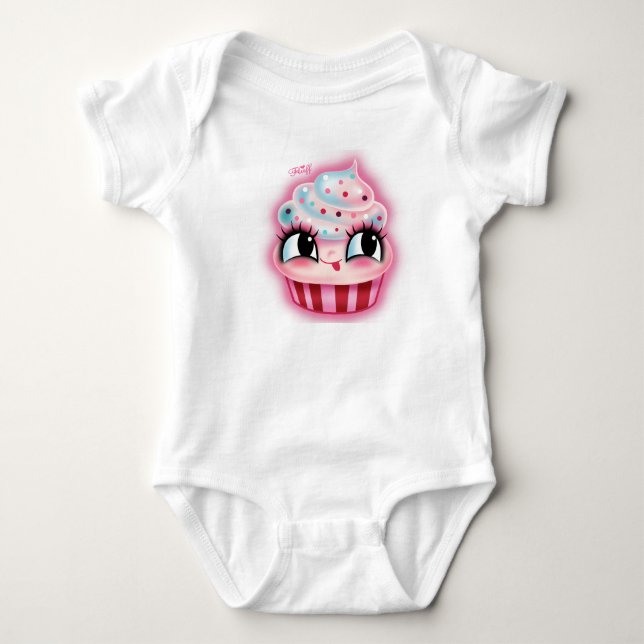 Cute Cupcake by Fluff Baby Bodysuit (Front)