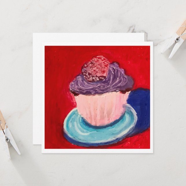 Cute Cupcake Card (Front/Back In Situ)
