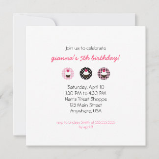 Cute Cupcake Invitation