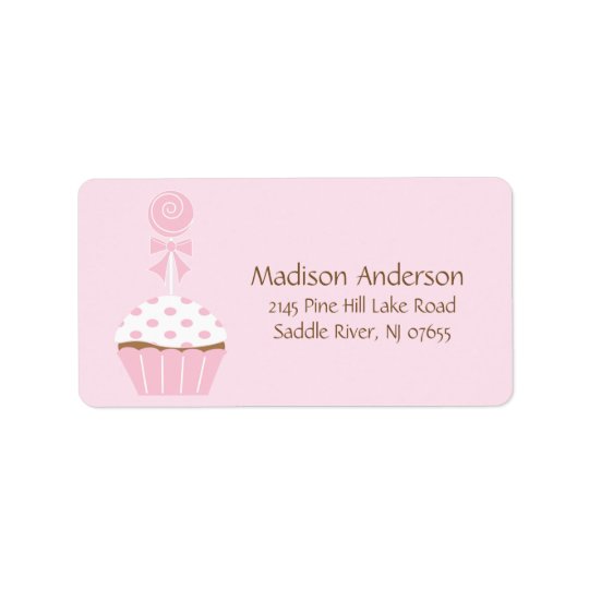 CUTE Cupcake Lollipop Return Address Label