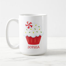 Cute Cupcake Mug de Noël personnalisé