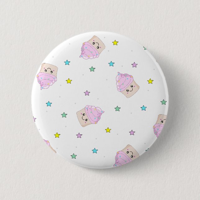 Cute cupcake pattern 2 inch round button (Front)