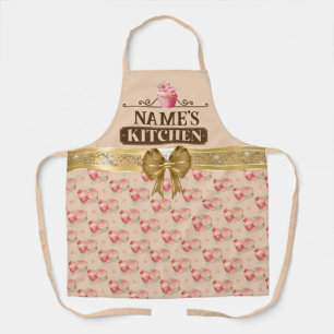 Cute Cupcake Pattern, Sweet Dessert, Custom Text Apron