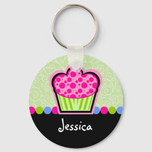 Cute Cupcake Personalized Keychain