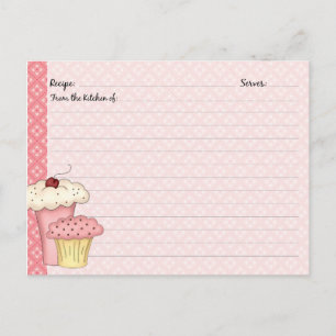 Cute Cupcake Recipe Cards