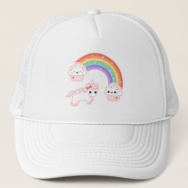 Cute Cupcake Unicorn Trucker Hat (Front)
