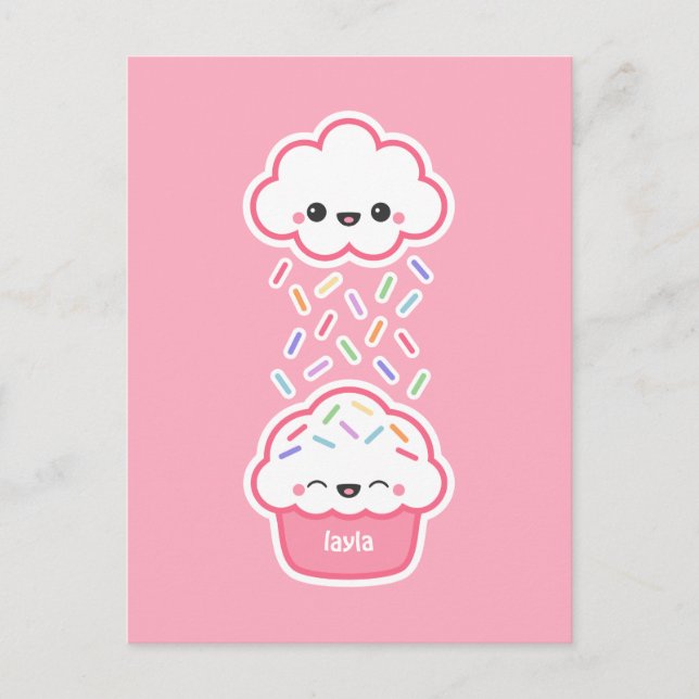 Cute Cupcake with Sprinkles Postcard (Front)