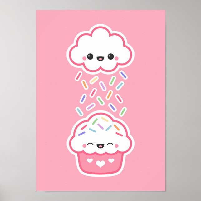 Cute Cupcake with Sprinkles Poster (Front)