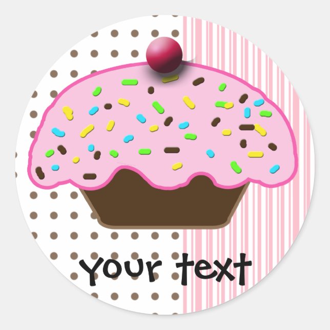 Cute Cupcakes Classic Round Sticker (Front)