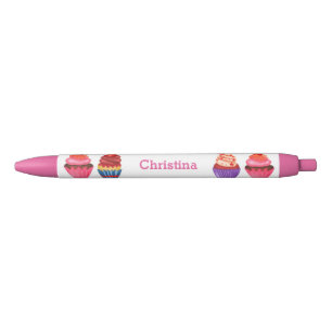 Cute Cupcakes Custom Name Pink Pen A12