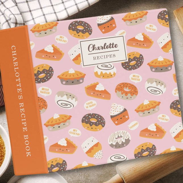 Cute Cupcakes, doughnuts and pies recipe Binder (Creator Uploaded)