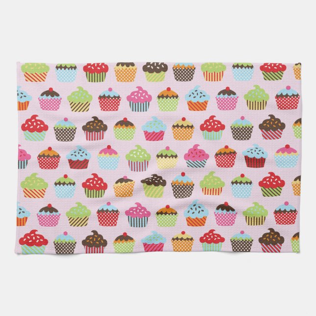 Cute Cupcakes Kitchen Towel (Horizontal)