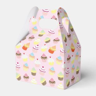 Cute Cupcakes Pattern Pastel Pink Favor Box