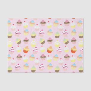 Cute Cupcakes Pattern Pastel Pink Tissue Paper