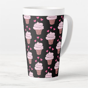 Cute Cupcakes Pink And Black Latte Mug