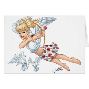 Cute Cupid Angel with Love Arrow by Al Rio