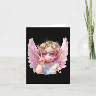 Cute Cupid Blowing Bubble Gum Sungles Valentines D Card